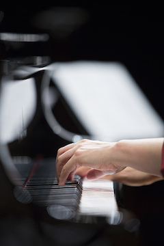 Hands Playing the Piano