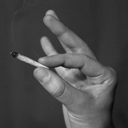 Person Holding a Marijuana Cigarette